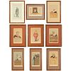 Collection (9) framed Vanity Fair Spy prints