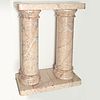 Large veined marble double pedestal