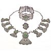 Mexican Jade, Silver Jewelry Suite