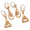 Two Pairs of 18k Yellow Gold Earrings