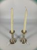 Two Sterling Silver Candle Holders & Two White Candles