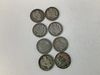 Eight Assorted U.S. Silver Half Dollar Coins
