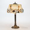 Pairpoint Table Lamp with Floral and Butterfly Puffy Stratford Shade
