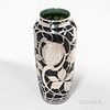 Frederick Carder for Stevens & Williams Sterling Silver Deposit Glass Presentation Vase