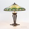 J.A. Whaley Table Lamp with Water Lily Mosaic Glass Shade