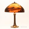 Handel Table Lamp with Sunset Landscape Reverse-painted Shade