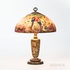 Handel Table Lamp with Reverse-painted Scarlet Macaw Shade
