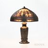 Handel Table Lamp with Painted Forest Landscape Shade