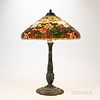 Wilkinson Table Lamp with Floral Mosaic Glass Shade