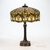 Handel Table Lamp Base with Mosaic Floral Shade