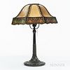 Handel Table Lamp with Overlay Slag Glass Shade