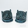 Pair of Rookwood Pottery Peacock Bookends