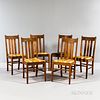 Six Badger Chair and Furniture Co. Oak Side Chairs
