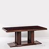 Art Deco-Style Mahogany and Mahogany-veneer Dining Table