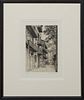 Morris Henry Hobbs (1892-1967, Louisiana), "Pirate's Alley, Old New Orleans," 1943, etching, edition of 200, signed lower right in pencil, titled and 