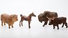 4933286: Four Lorn Wallace (American, 20th Century) Hand-Carved Wooden Animals ES7AL