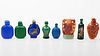 4933296: Group of Eight Chinese Ceramic, Hardstone, Glass
 and Enamel Snuff Bottles, 20th Century ES7AC