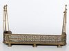 4933302: English Pierced Brass Fireplace Fender and Tools, 19th Century ES7AJ