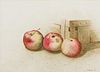 4933304: William Entrekin (Georgia, b. 1946), Three Apples,
 Watercolor on Paper ES7AL