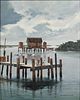 4933309: Wellington Ward Jr. (FL, 1935-2016), Dock with
 Seagulls, Acrylic on Board ES7AL