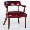 4933362: Stained Wood and Leather Desk Chair, 20th Century ES7AJ