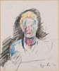 4842442: Edward Brezinski (American, 1954-2007), Self-Portrait,
 Colored Pencil on Paper, 1979 C8BKL