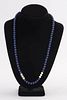 Vintage Silver Lapis & Cultured Pearl necklace