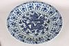 A Chinese Massive Blue and White Dragon-decorating Porcelain Fortune Plate