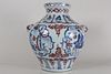 A Chinese Duo-handled Ancient-framing Porcelain Massive Vase 