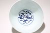 A Chinese Porcelain Blue and White Fortune Bowl