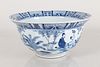A Chinese Blue and White Story-telling Porcelain Fortune Bowl