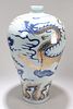 A Chinese Dragon-decorating Detailed Massive Blue and White Porcelain Fortune Vase 