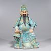 Chinese Famille Verte Enameled Porcelain Statue