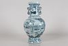 A Chinese Ancient-framing Detailed Blue and White Porcelain Fortune Vase 