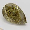 3.50 ct, Natural Fancy Dark Brown Greenish Yellow Even Color, VS1, Pear cut Diamond (GIA Graded), Appraised Value: $54,900 