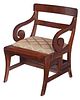 Anglo Indian Regency Style Library Step Ladder Armchair