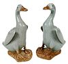 Pair Chinese Export Celadon Glazed Ducks