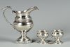 Pair coin silver salts and Kitts KY Cream Jug