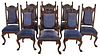 Set of Eight Renaissance Style Carved Dining Chairs