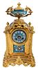 Louis XVI Style Gilt Bronze and Enamel Mantel Clock
