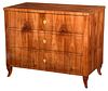 Biedermeier Figured and Bookmatched Fruitwood Commode