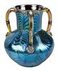 Loetz Attributed Silver Overlay Art Glass Vase