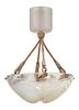 Lalique Opalescent Glass "Coquille" Chandelier
