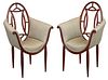 Fine Pair Art Deco Mahogany Upholstered Armchairs