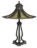 Pairpont Bronze and Leaded Glass Table Lamp