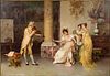 4643742: Francesco Beda (Italian, 1840-1900), Interior Scene
 with Violinist and 3 Ladies, Oil on Canvas KL6CL