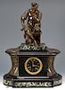 French Bronze & Marble Mantle Clock