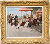 4368435: Carel van Rooijen, (Netherlands, b. 1945 Rotterdam)
 Seaside Scene with Cafes, Oil on Canvas C8GAL