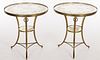 4419944: Pair of Verre Eglomise and Brass Gueridons, Attributed
 to Maison Jansen, 20th Century T8KBJ