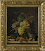 American oil on canvas still life, 19th c., in the style of Severin Roesen, 24'' x 20''.
